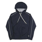 CHAMPION Mens Navy Blue Hooded Jacket M Polyester Zip Plain Casual Sportswear