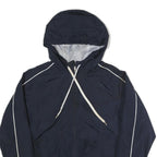 CHAMPION Mens Navy Blue Hooded Jacket M Polyester Zip Plain Casual Sportswear