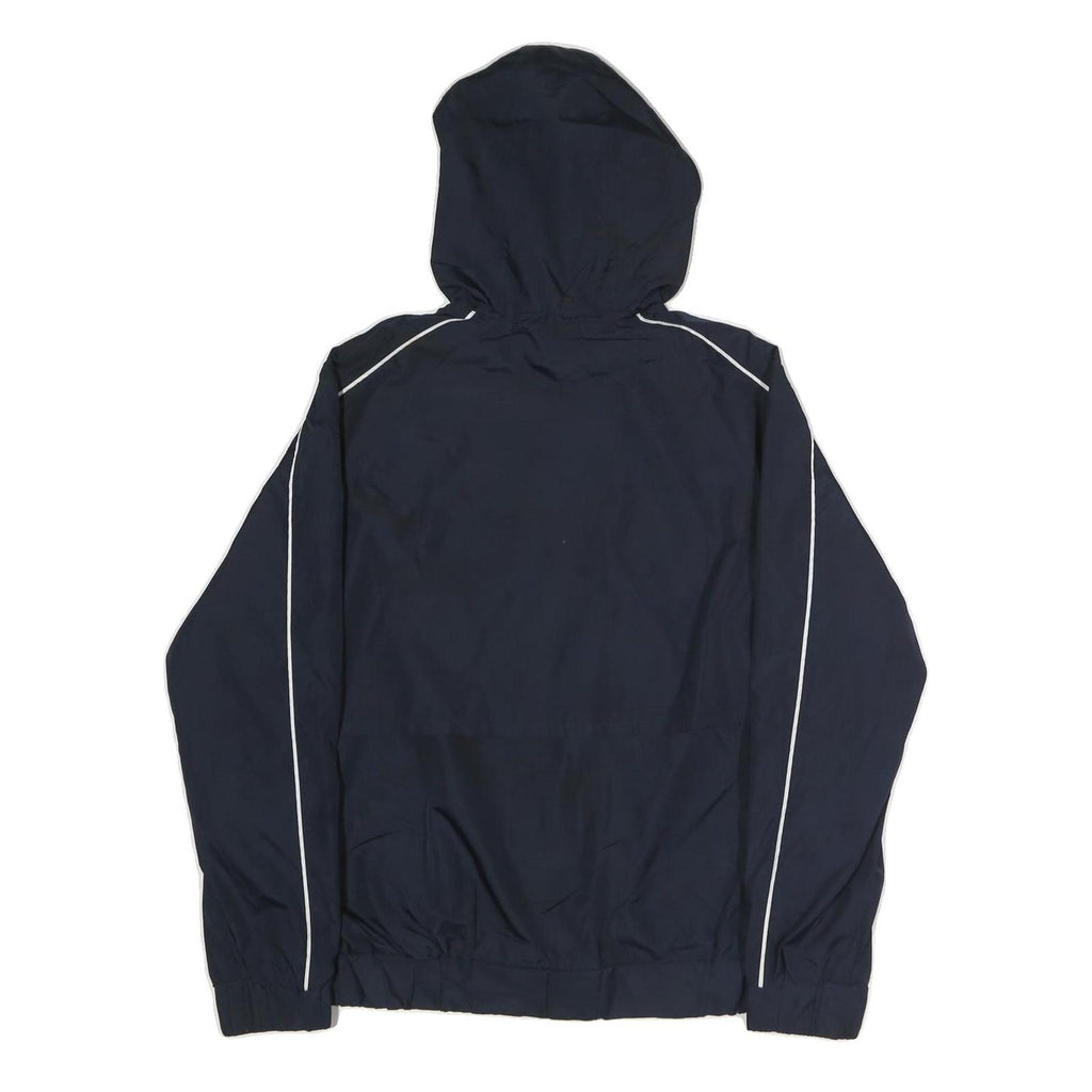 CHAMPION Mens Navy Blue Hooded Jacket M Polyester Zip Plain Casual Sportswear