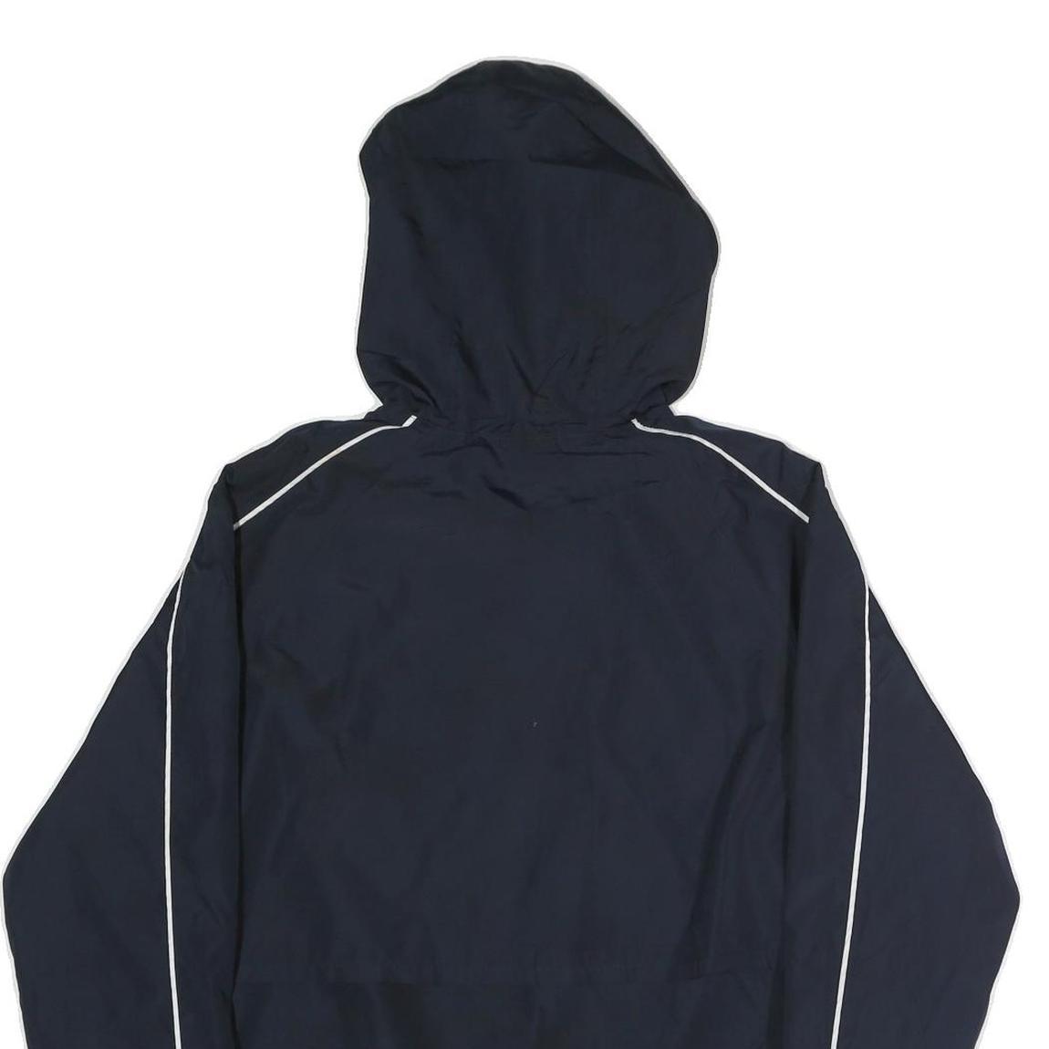 CHAMPION Mens Navy Blue Hooded Jacket M Polyester Zip Plain Casual Sportswear