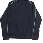 CHAMPION Mens Navy Blue Hooded Jacket M Polyester Zip Plain Casual Sportswear