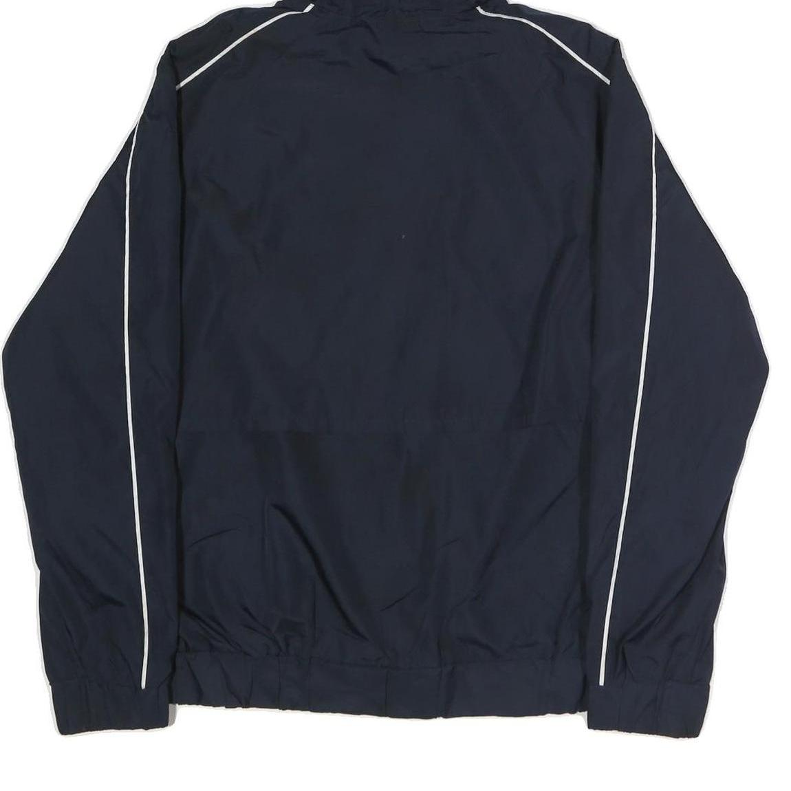 CHAMPION Mens Navy Blue Hooded Jacket M Polyester Zip Plain Casual Sportswear