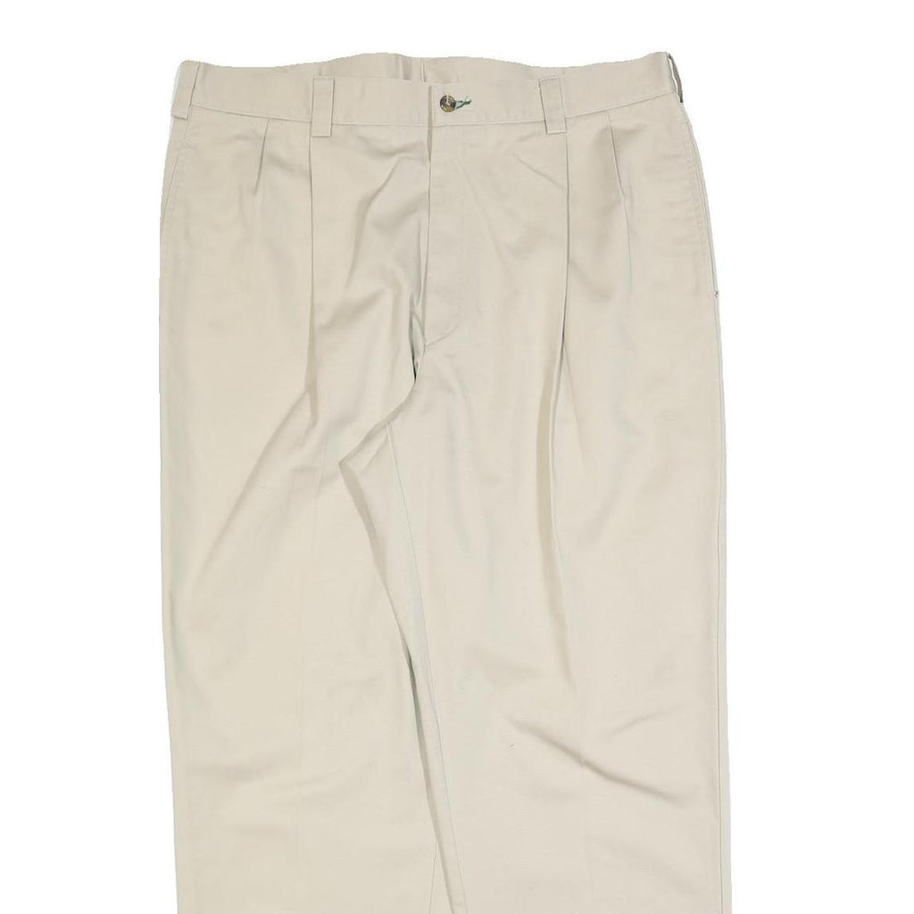 TOMMY HILFIGER Mens Cotton Blend Beige Regular Straight Trousers W38 L32 Classic