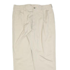 TOMMY HILFIGER Mens Cotton Blend Beige Regular Straight Trousers W38 L32 Classic