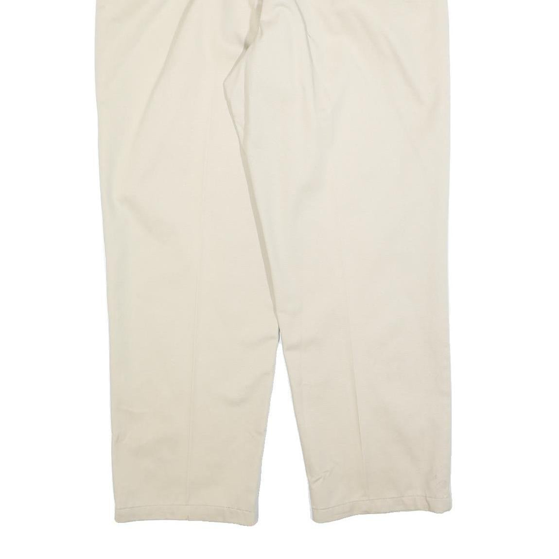 TOMMY HILFIGER Mens Cotton Blend Beige Regular Straight Trousers W38 L32 Classic