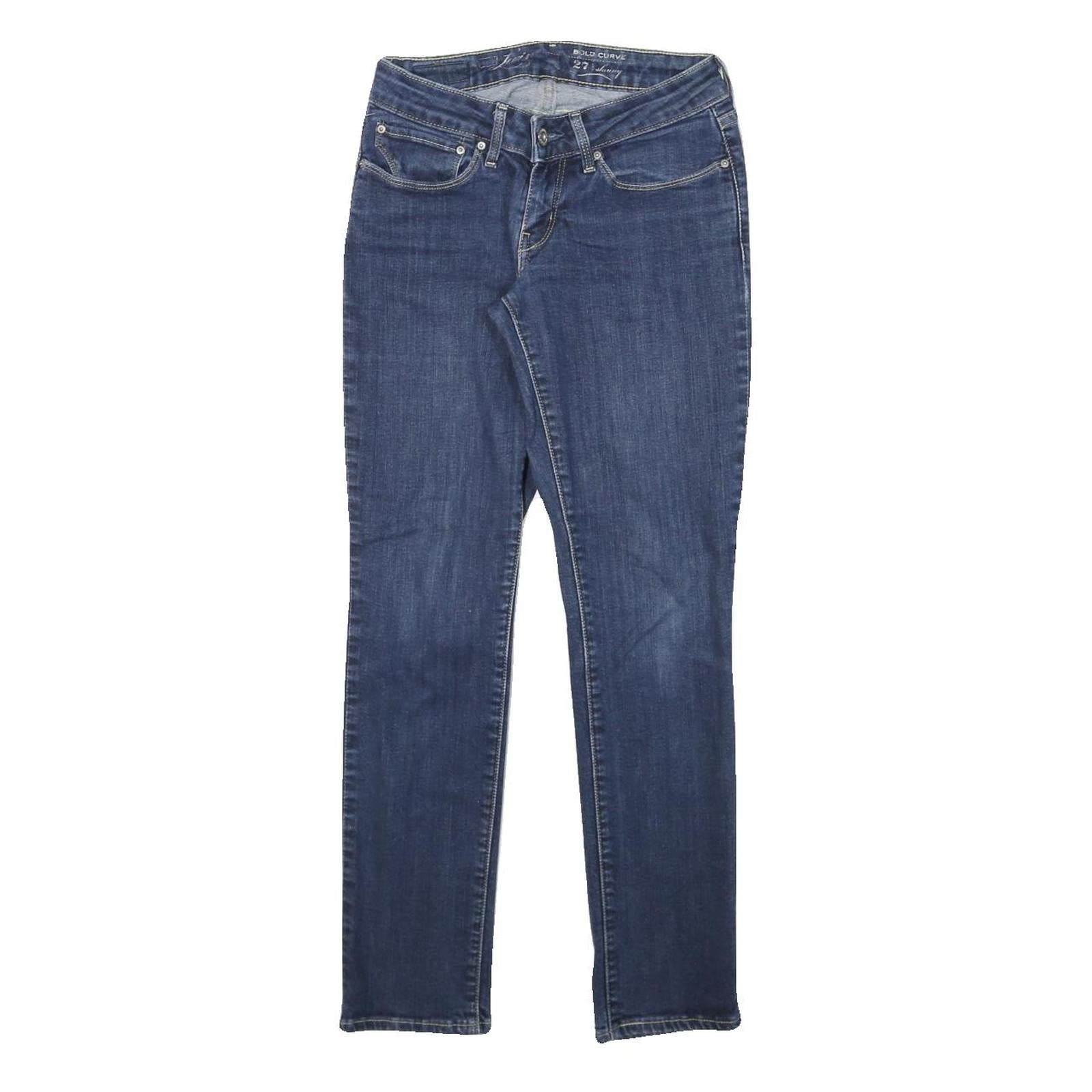 LEVI'S Womens Blue Slim Skinny Denim Medium W27 L27 Cotton Blend Zip Jeans