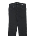 DKNY Womens Cotton Blend Black Slim Tapered Trousers W28 L27 Stylish Casual Zip