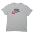 NIKE Mens Grey & Red Graphic T-Shirt M Short Sleeve Crew Neck Casual Cotton