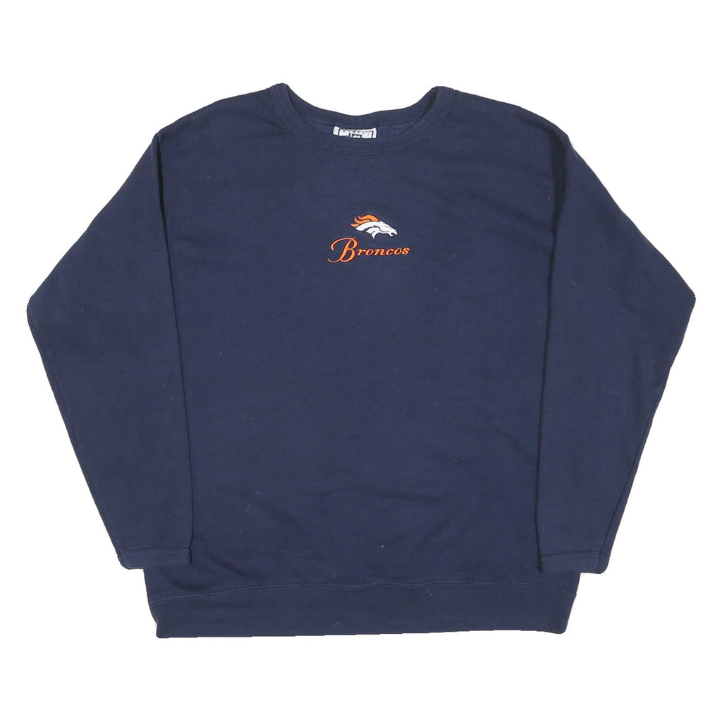 LEE Womens Navy Blue Broncos Crew Neck L Sweatshirt Cotton Blend