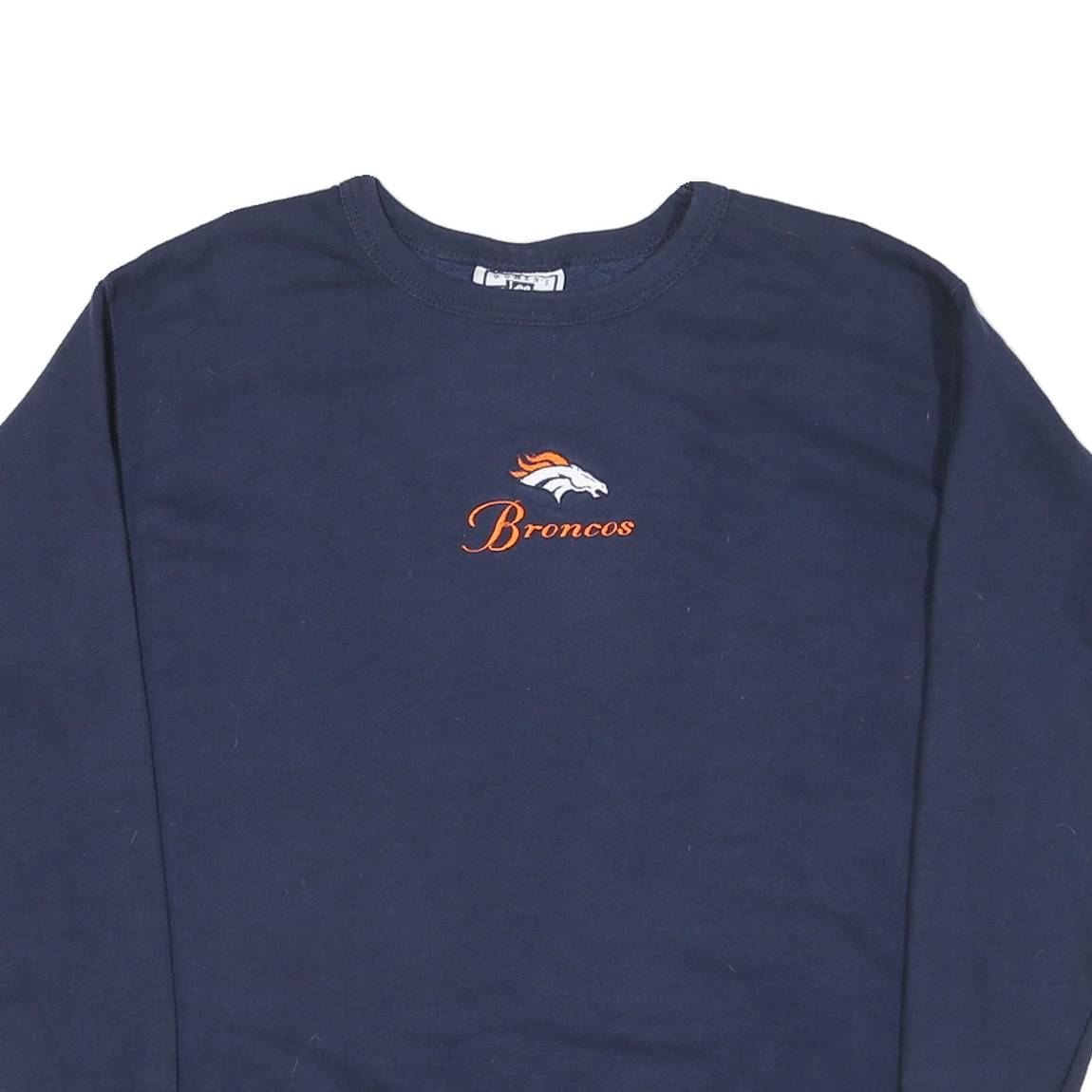 LEE Womens Navy Blue Broncos Crew Neck L Sweatshirt Cotton Blend