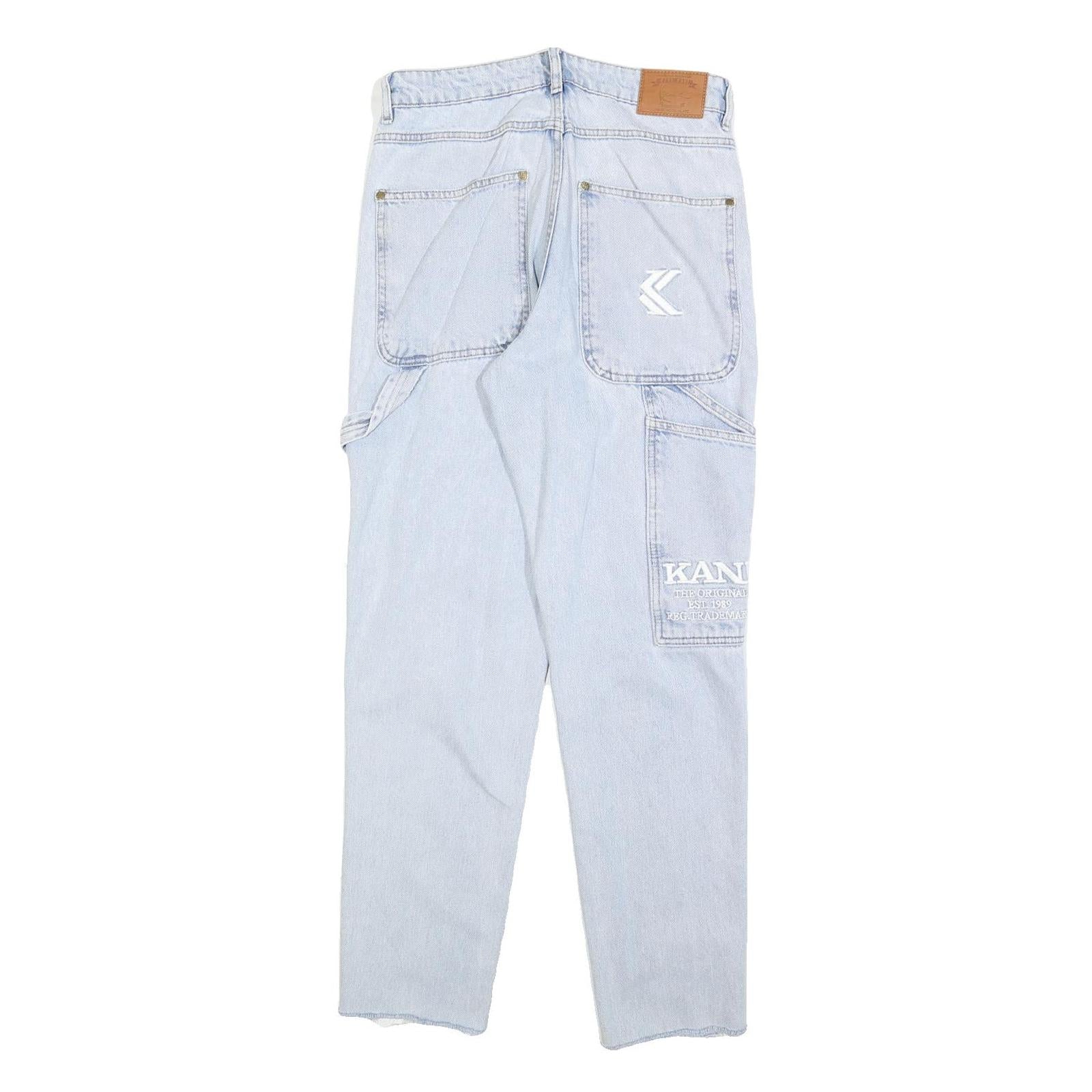 KARL KANI Womens Jeans Blue Slim Straight Denim Light W28 L30 Streetwear