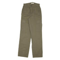STR Mens Cotton Blend Khaki Relaxed Straight Leg Trousers W26 L31 Casual Zip