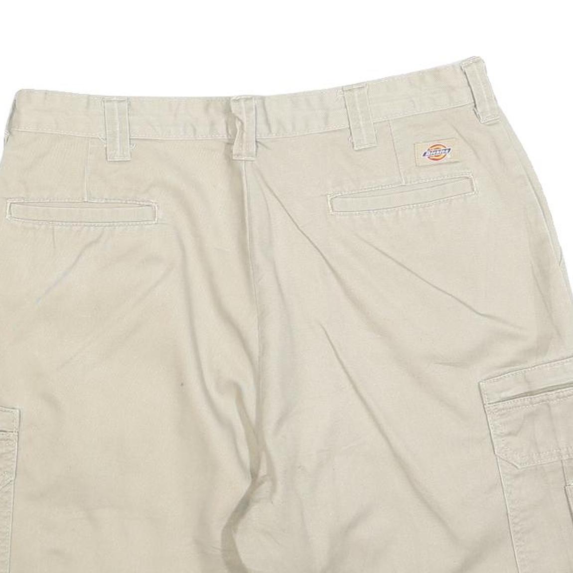 DICKIES Mens Shorts Beige Casual Cargo L W34 Comfortable Cotton Blend Pocket