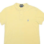 RALPH LAUREN Mens Yellow Short Sleeve Polo Shirt S Classic Fit Cotton Blend