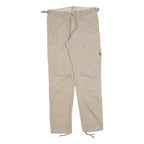 CARHARTT Mens Beige Regular Cargo Trousers W30 L32 Cotton Blend Zip Pocket