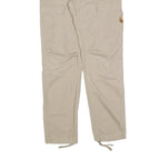 CARHARTT Mens Beige Regular Cargo Trousers W30 L32 Cotton Blend Zip Pocket
