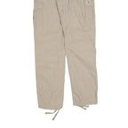 CARHARTT Mens Beige Regular Cargo Trousers W30 L32 Cotton Blend Zip Pocket