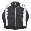 KAPPA Mens Black & White Track Jacket M Polyester Zip Athletic Sportswear