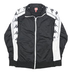 KAPPA Mens Black & White Track Jacket M Polyester Zip Athletic Sportswear