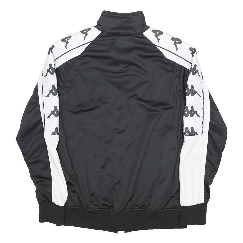 KAPPA Mens Black & White Track Jacket M Polyester Zip Athletic Sportswear