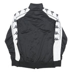 KAPPA Mens Black & White Track Jacket M Polyester Zip Athletic Sportswear