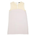 JOSEPH Womens Cream & White Sleeveless Shift Dress Polyester Blend Size L