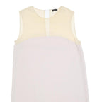 JOSEPH Womens Cream & White Sleeveless Shift Dress Polyester Blend Size L
