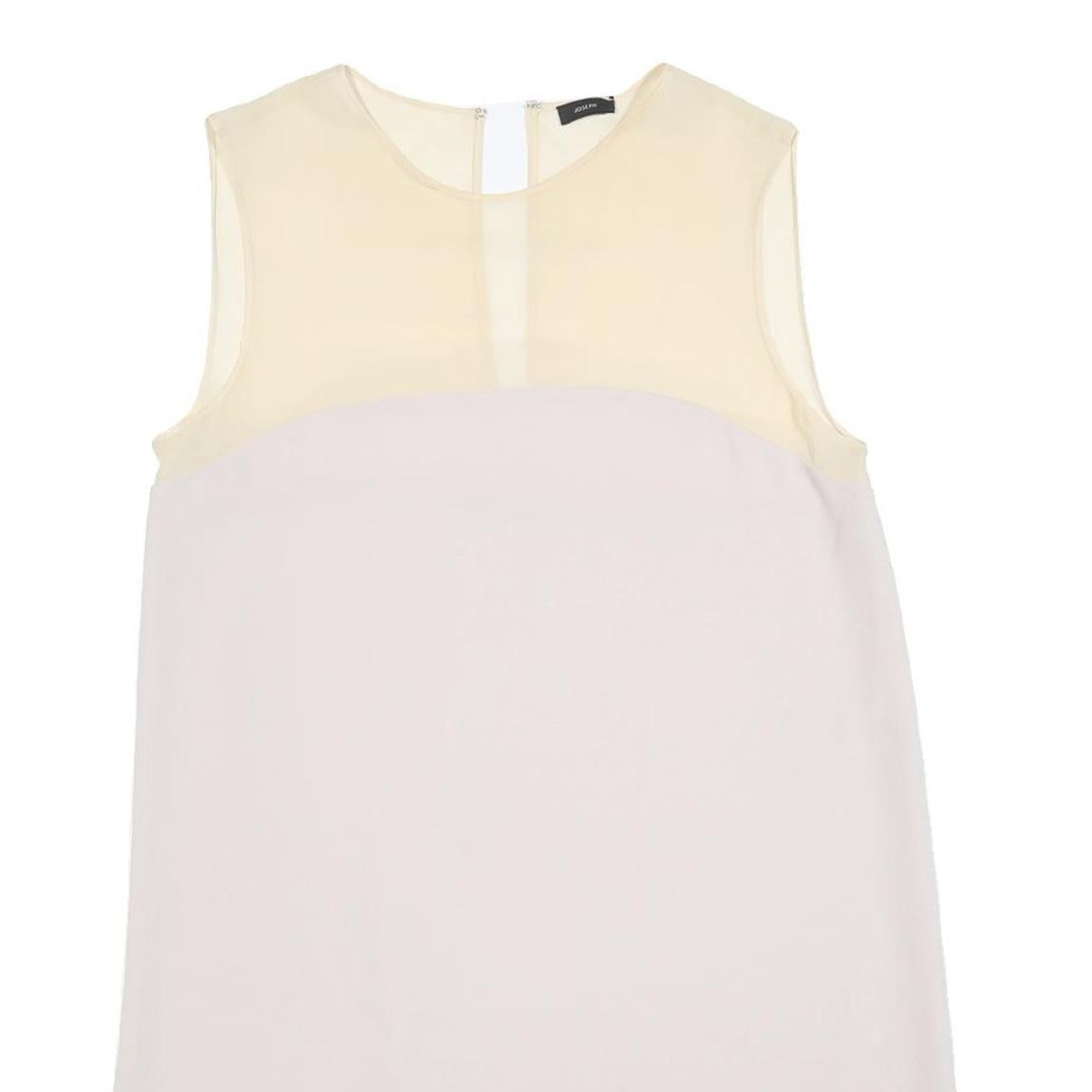 JOSEPH Womens Cream & White Sleeveless Shift Dress Polyester Blend Size L