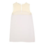 JOSEPH Womens Cream & White Sleeveless Shift Dress Polyester Blend Size L