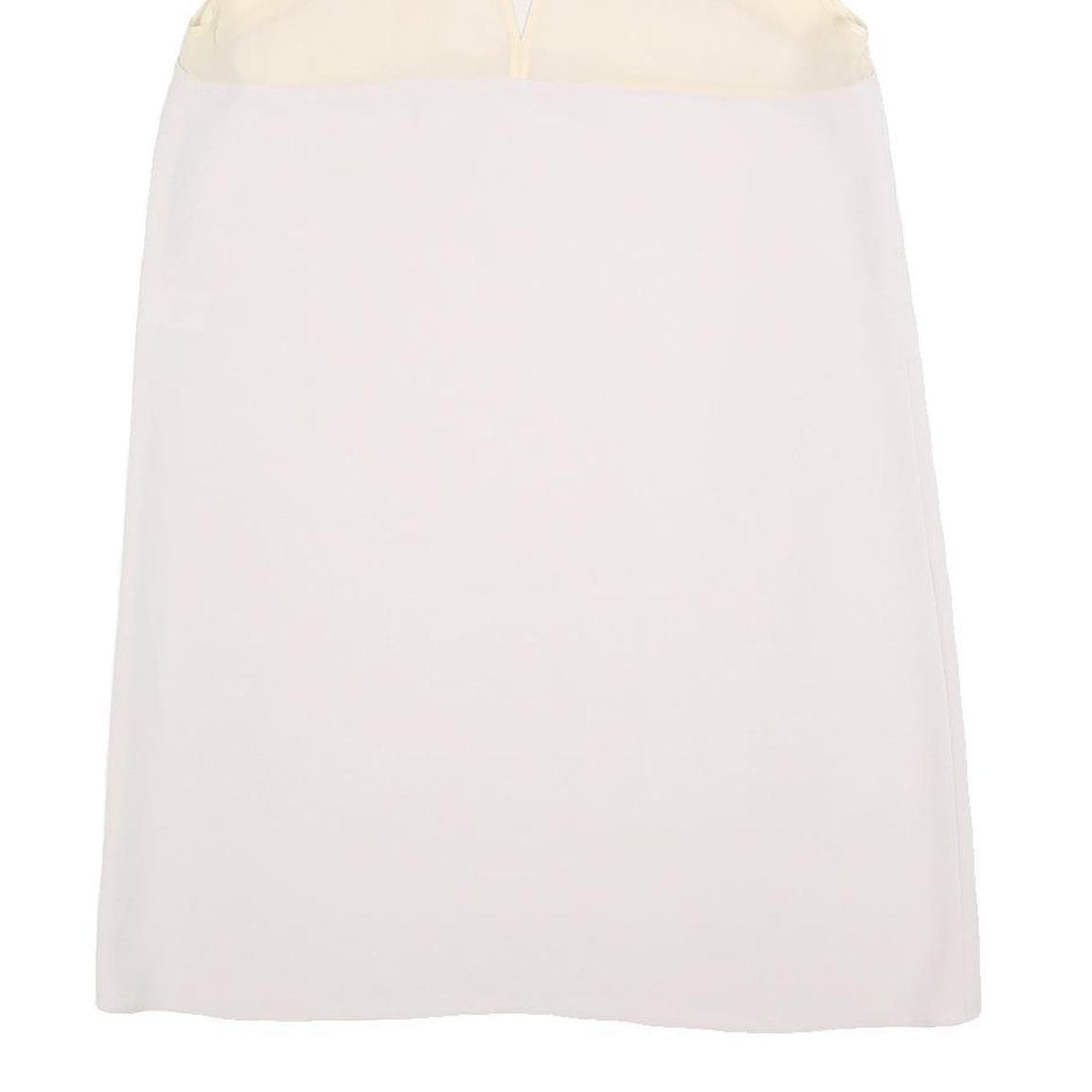 JOSEPH Womens Cream & White Sleeveless Shift Dress Polyester Blend Size L