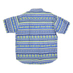 BEYELER Mens Blue & Green Patterned Cotton Blend Shirt XL Casual Summer Short