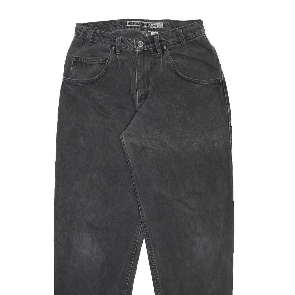LEVI'S Silver Tab Mens Jeans Black Relaxed Tapered Denim Medium W28 L32 Retro