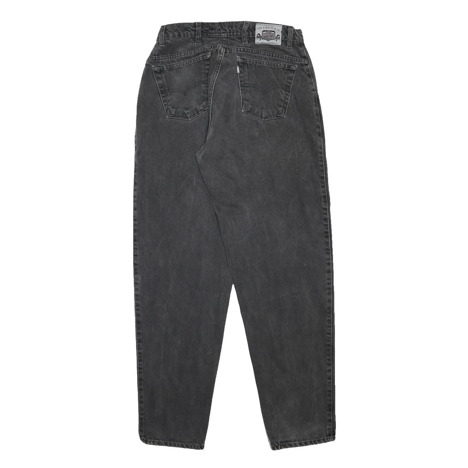 LEVI'S Silver Tab Mens Jeans Black Relaxed Tapered Denim Medium W28 L32 Retro