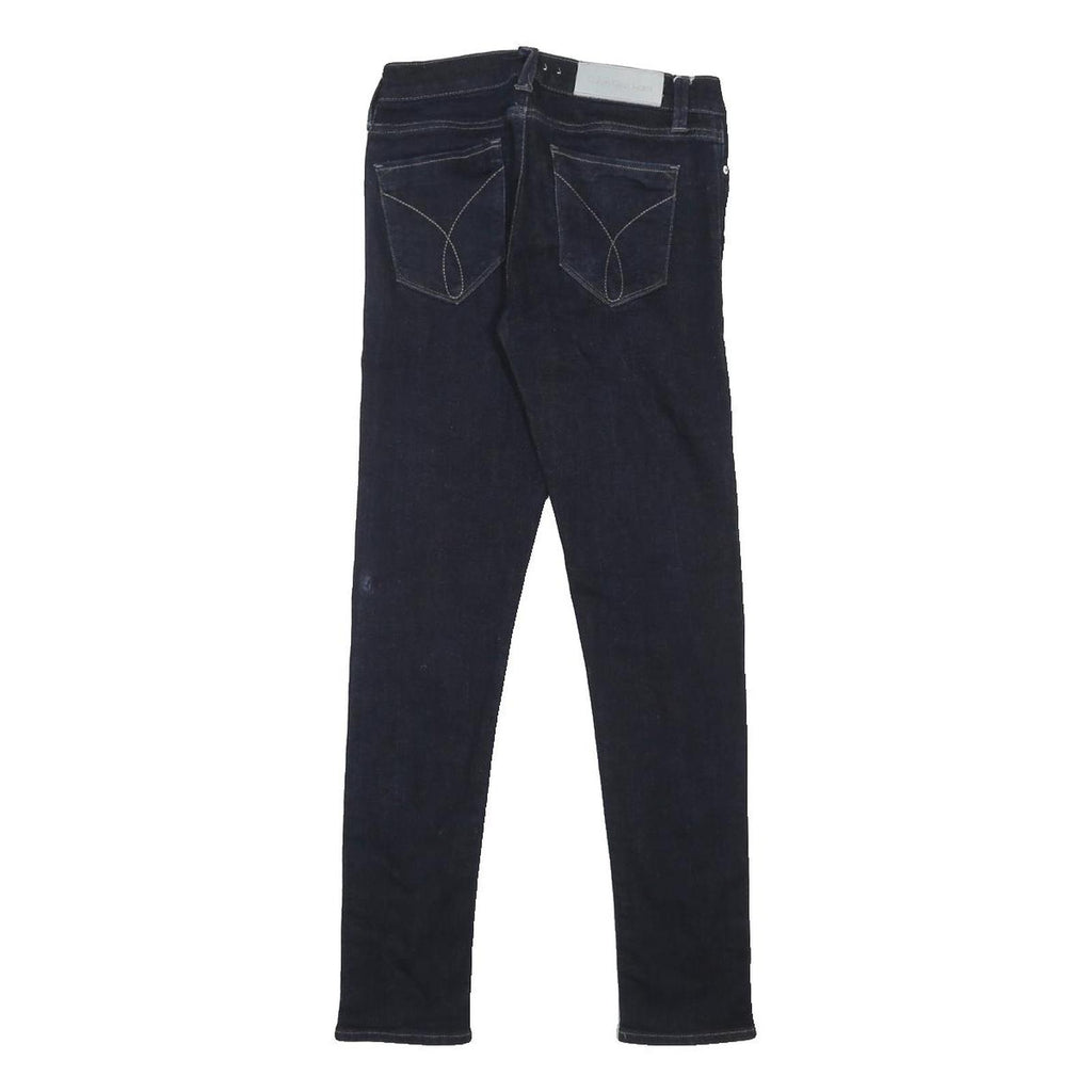 CALVIN KLEIN JEANS Womens Slim Skinny Denim Dark W24 L26 Stretch Cotton Blend