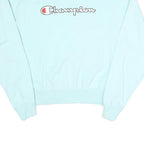 CHAMPION Womens Blue Crew Neck S Logo Embroidered Cotton Blend Sweatshirt