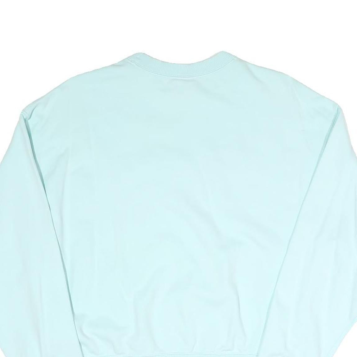 CHAMPION Womens Blue Crew Neck S Logo Embroidered Cotton Blend Sweatshirt