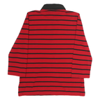 LAUREN RALPH LAUREN Womens Red & Black Stripe Long Sleeve Cotton Polo Shirt M