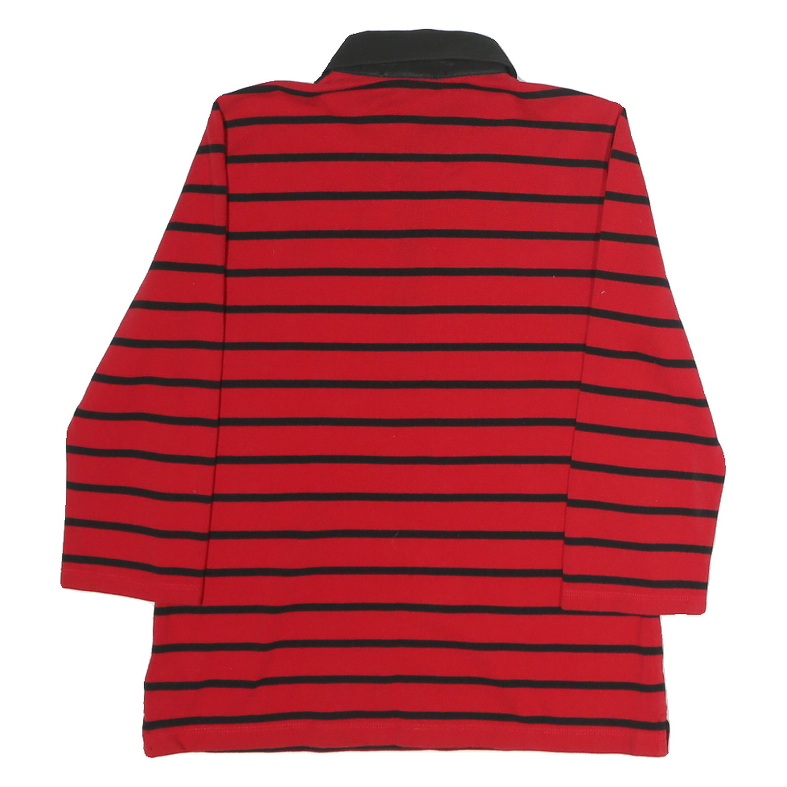 LAUREN RALPH LAUREN Womens Red & Black Stripe Long Sleeve Cotton Polo Shirt M