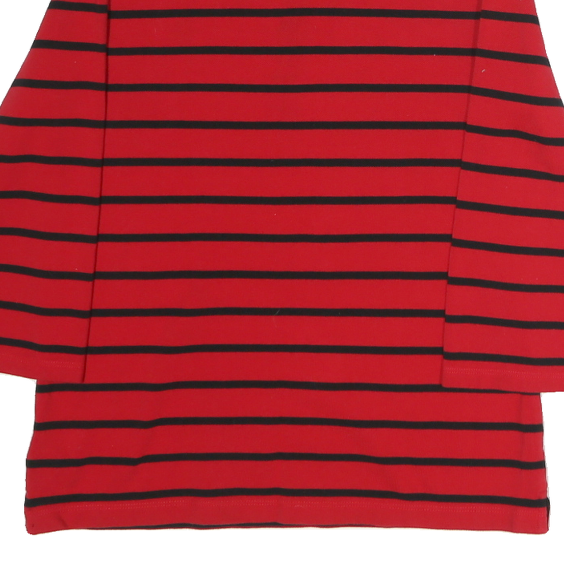 LAUREN RALPH LAUREN Womens Red & Black Stripe Long Sleeve Cotton Polo Shirt M
