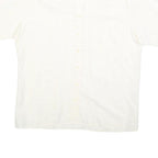 COLDOR Mens White Cotton Blend Shirt L Casual Button Down Summer Short Sleeve