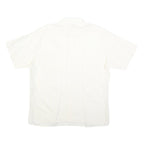 COLDOR Mens White Cotton Blend Shirt L Casual Button Down Summer Short Sleeve