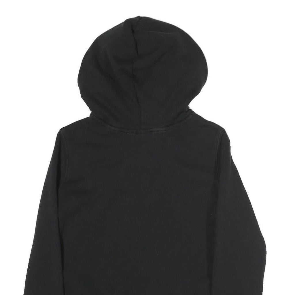ADIDAS Womens Black Hoodie UK 8 Cotton Blend Logo Sweatshirt