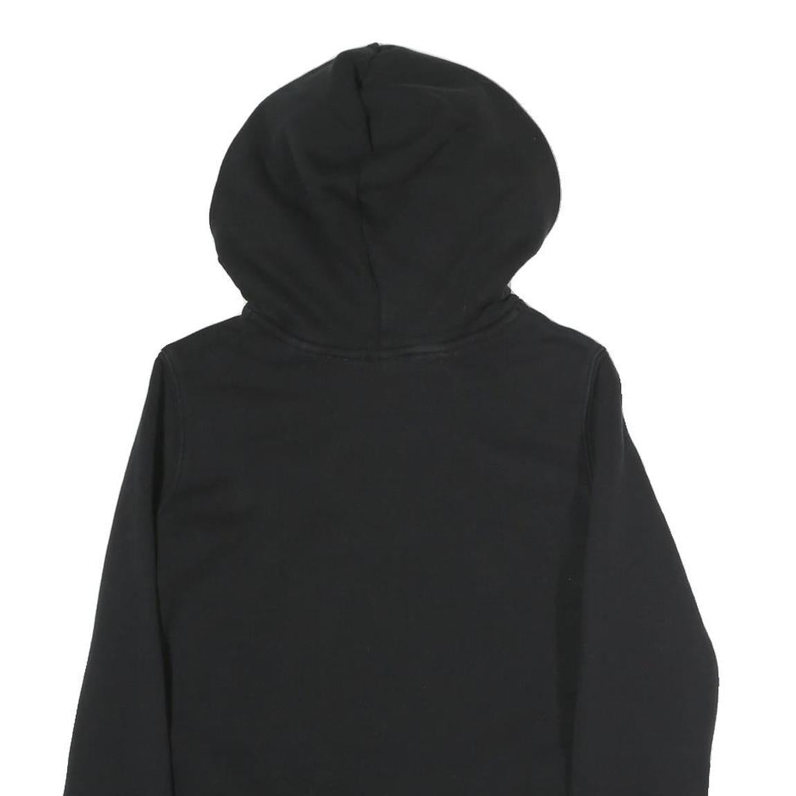 ADIDAS Womens Black Hoodie UK 8 Cotton Blend Logo Sweatshirt