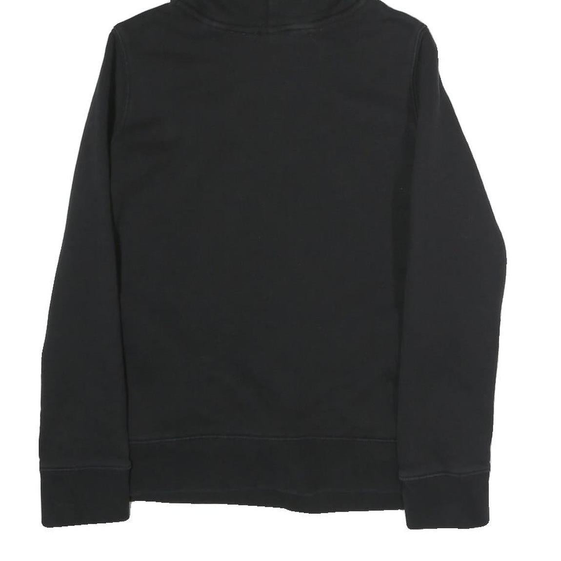 ADIDAS Womens Black Hoodie UK 8 Cotton Blend Logo Sweatshirt