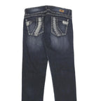 HUMOX JEANS Womens Regular Fit Blue Denim Jeans W28 L34 Embroidered Pocket