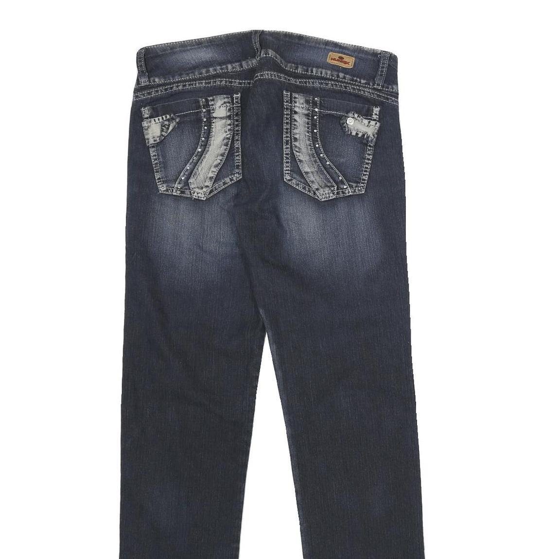 HUMOX JEANS Womens Regular Fit Blue Denim Jeans W28 L34 Embroidered Pocket