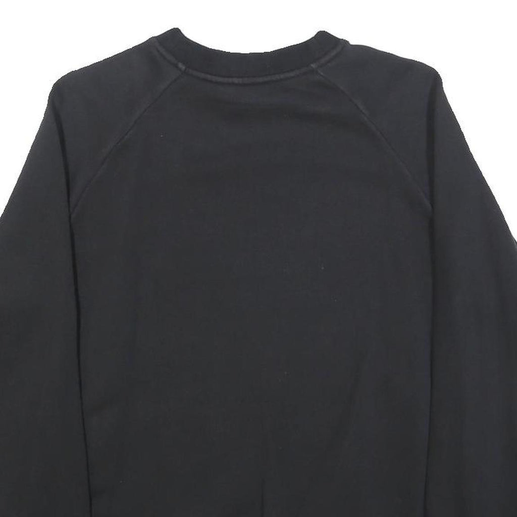 ADIDAS Womens Black Sweatshirt Crew Neck UK 18 Cotton Blend Logo Pullover