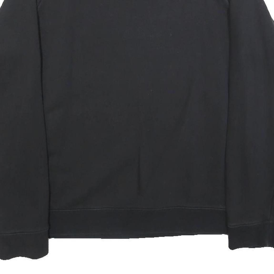 ADIDAS Womens Black Sweatshirt Crew Neck UK 18 Cotton Blend Logo Pullover