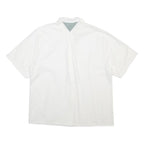 GEDE Womens White Cotton Shirt M Embroidered Bird Design Short Sleeve