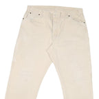 DICKIES Mens Regular Fit Beige Cotton Blend Jeans W40 L31 Zip Pockets Workwear